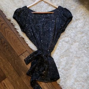 Silk blouse black and white